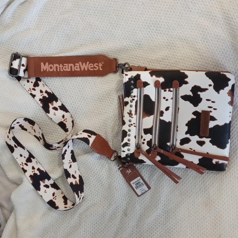NWT Wrangler Montana West Cow Print Crossbody Purse!!!
